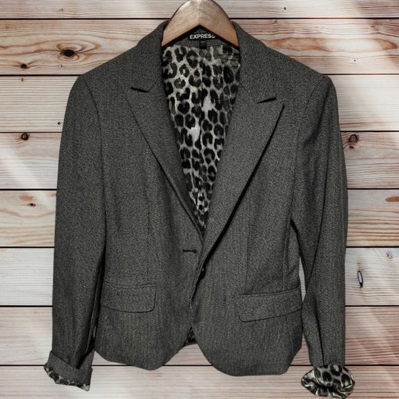 Express Jackets & Blazers - Express Gray Suit Jacket Size 6
